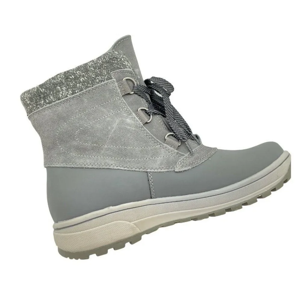 Womens Baretraps Boot Devon Dark Grey Lace Up Sz 9.5 M Leather Water Resistant - Picture 5 of 9